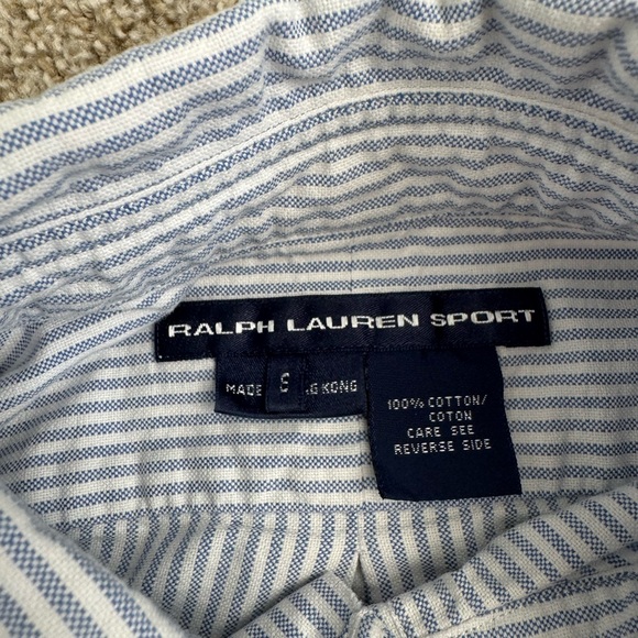 Ralph Lauren Sport Blue and White Button Down Shirt - Picture 2 of 4
